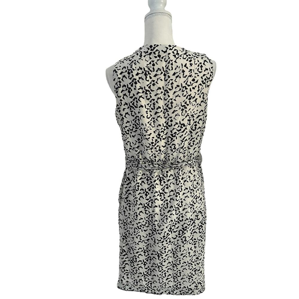 Theory Jayasa White Black Sleeveless Cowl Neck Silk Midi Dress Size 12 Large - Picture 5 of 12